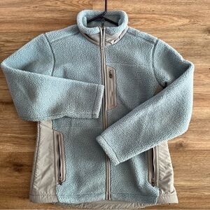 Eastern Mountain Sports EMS light blue polar fleece zip front jacket Women's M